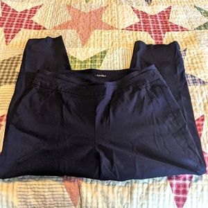 Roz & Ali Navy 16w Dress ankle pants with gold detail at ankles